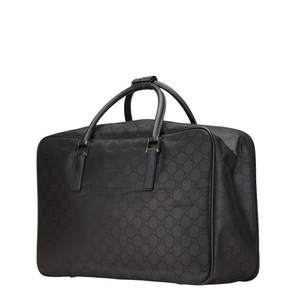 Gucci Bag GG Nylon Leather Black Boston Travel - Picture 1 of 8